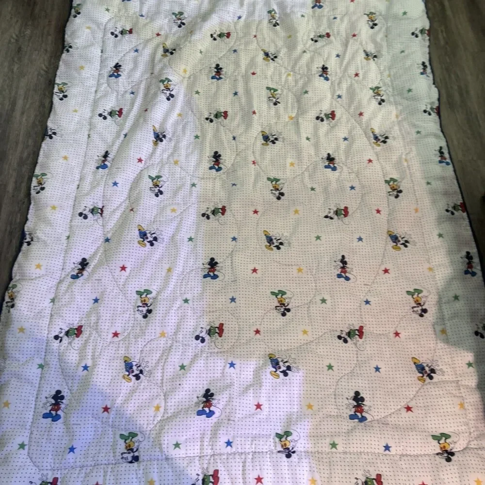 Twin Vtg Mickey Mouse Disney Brand Reversable  Comforters  82x61